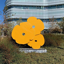 bright yellow modern poppy sculpture